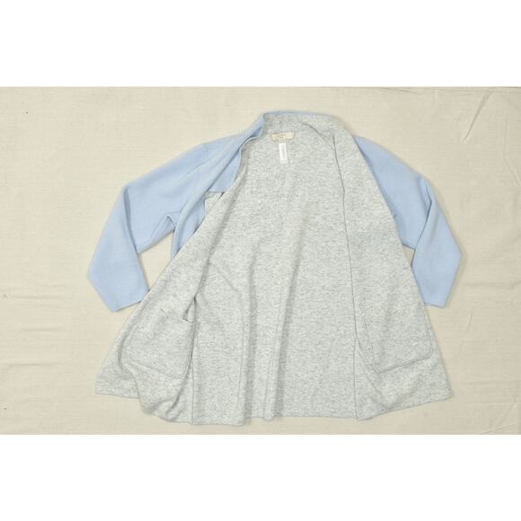 LOFT Women's Blue Gray Reversible Open Cardigan Plus Size 16/18 Viscose Blend - Picture 6 of 8